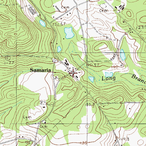 Topographic Map of Samaria, SC