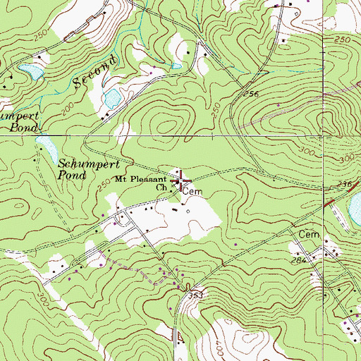 Topographic Map of Sand Hill School (historical), SC