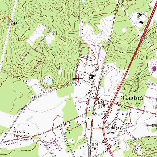 Topographic Map of Sandy Run Church, SC