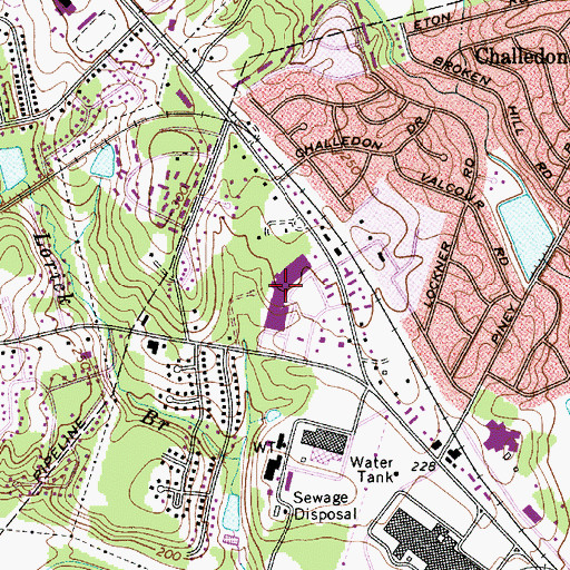 Topographic Map of Seven Oaks Shopping Center, SC