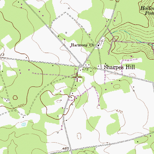 Topographic Map of Sharpes Hill School (historical), SC