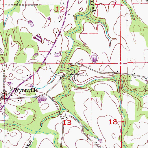 Topographic Map of Parker Branch, AL