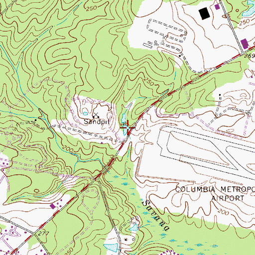 Topographic Map of Sox Ponds, SC