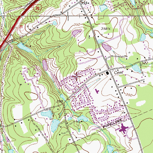 Topographic Map of Spring Hill, SC