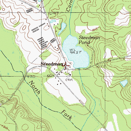 Topographic Map of Steedman, SC