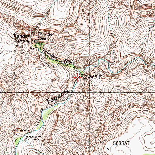 Topographic Map of Thunder River, AZ