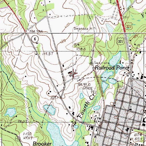 Topographic Map of Swansea Elementary School, SC