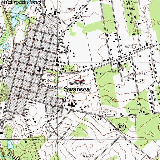 Topographic Map of Swansea High School, SC