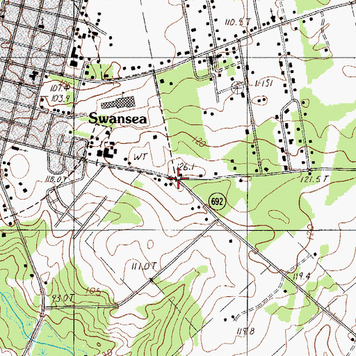 Topographic Map of Swansea School (historical), SC