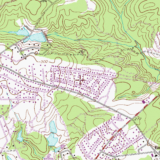 Topographic Map of Three Fountains, SC