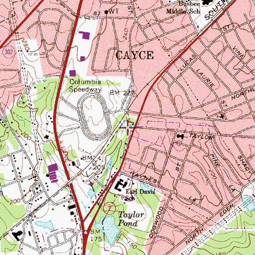 Topographic Map of Town and Country Shopping Center, SC