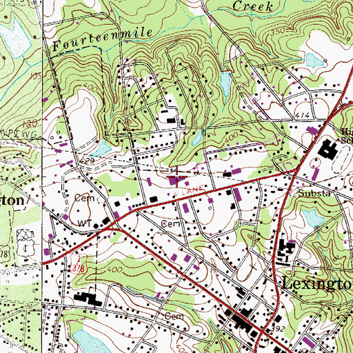 Topographic Map of Village Shopping Center, SC