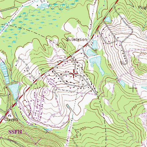 Topographic Map of Westcliff Estates, SC
