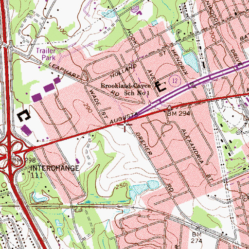 Topographic Map of Westside Plaza Shopping Center, SC