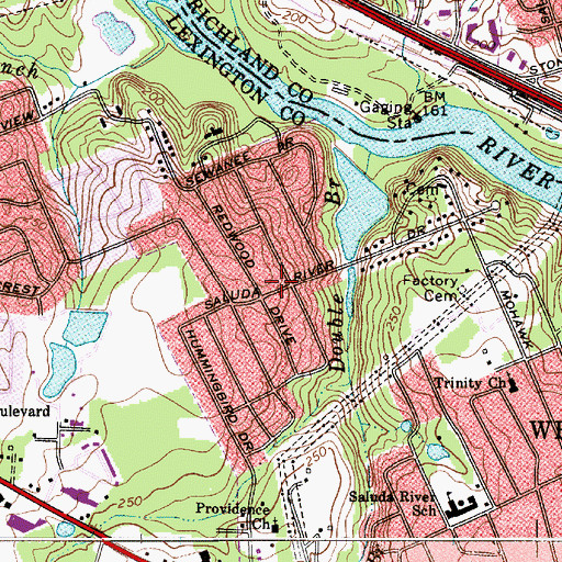 Topographic Map of Westwood Hills, SC