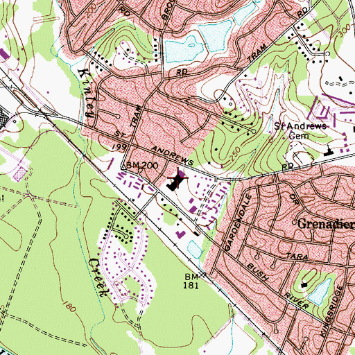 Topographic Map of Whitehall Shopping Center, SC