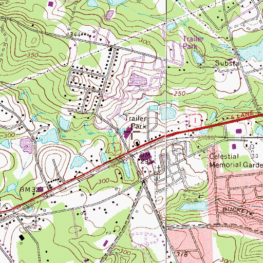 Topographic Map of Woodberry Plaza Shopping Center, SC