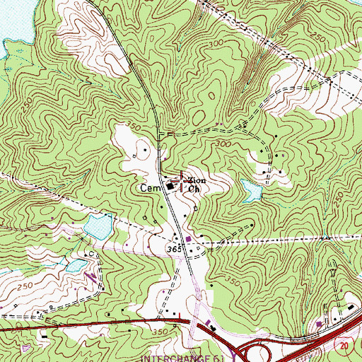 Topographic Map of Zion Cemetery, SC
