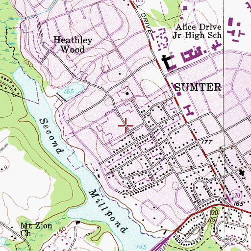 Topographic Map of Audubon Park, SC