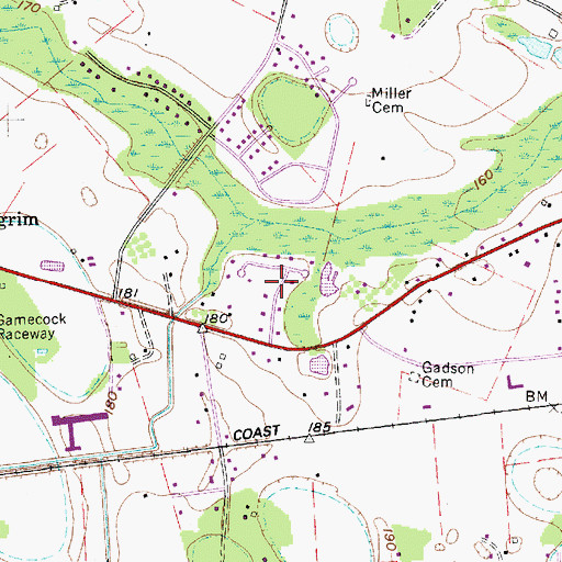 Topographic Map of Avondale, SC