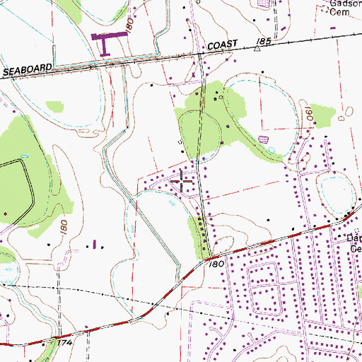 Topographic Map of Bay Springs, SC