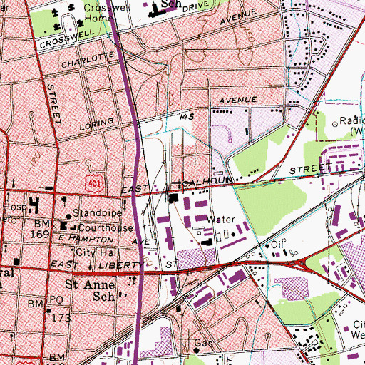 Topographic Map of Bethel African Methodist Episcopal Church, SC