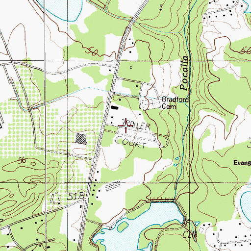 Topographic Map of Bracy School (historical), SC