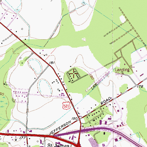 Topographic Map of Bradford, SC