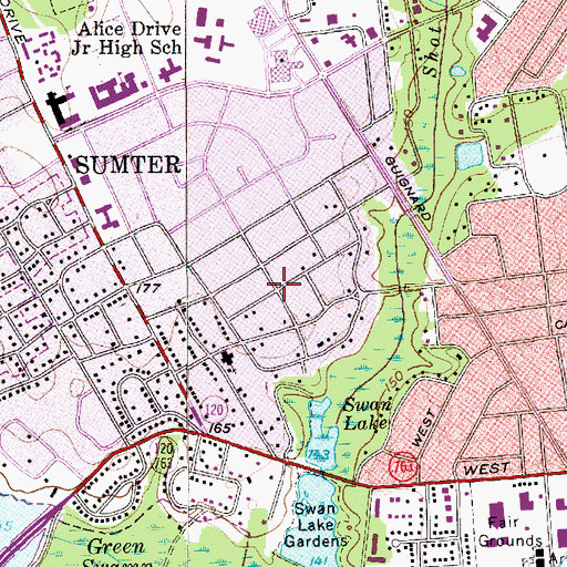 Topographic Map of Burns Down, SC
