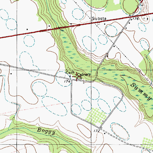 Topographic Map of Calvary School (historical), SC