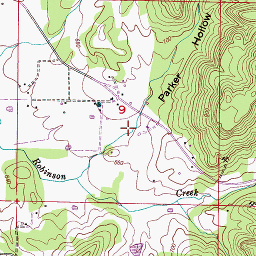 Topographic Map of Parker Hollow, AL