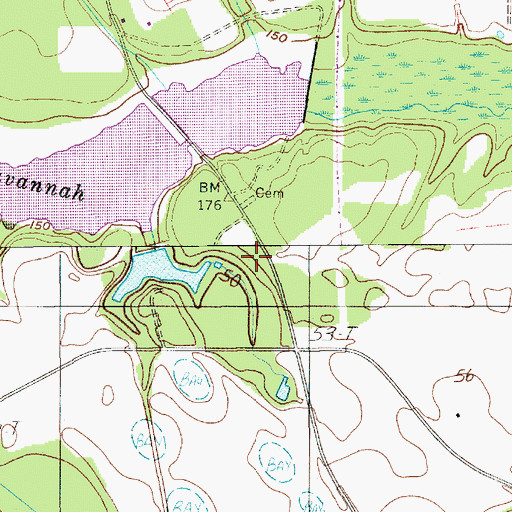 Topographic Map of Camp Miller (historical), SC