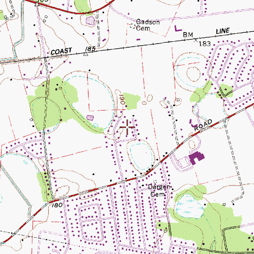 Topographic Map of Cartley Subdivision, SC