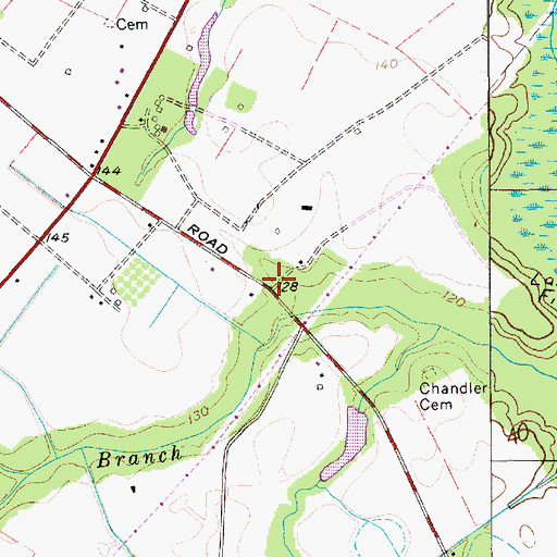 Topographic Map of Chandler School (historical), SC