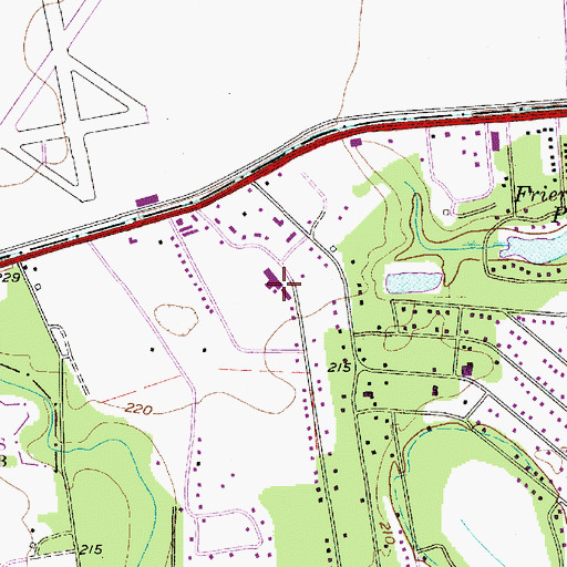 Topographic Map of Cherryvale School, SC