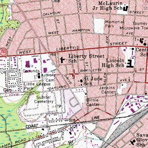Topographic Map of Church of God, SC