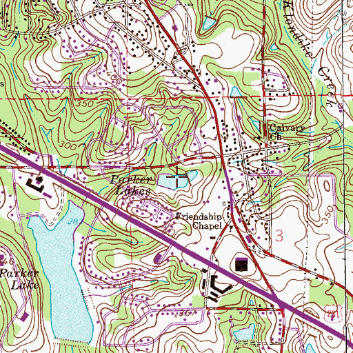 Topographic Map of Parker Lakes, AL
