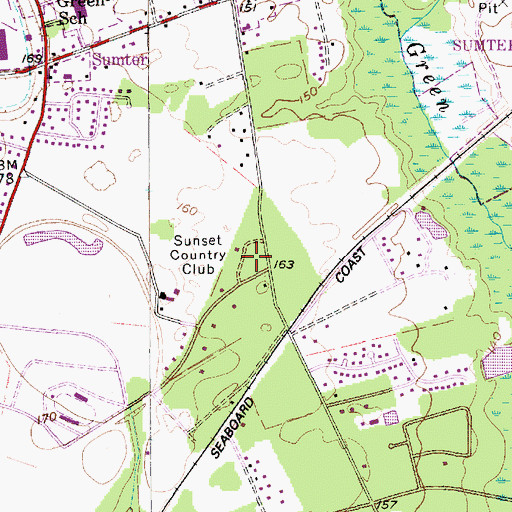 Topographic Map of Club Forest, SC