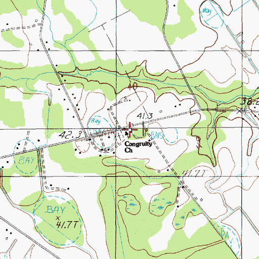 Topographic Map of Congruity Church, SC