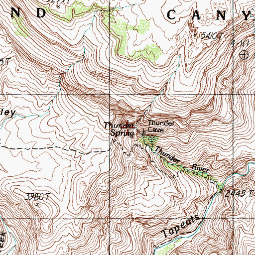 Topographic Map of Thunder Spring, AZ
