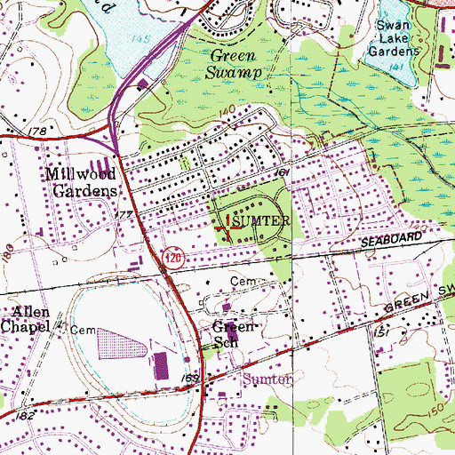 Topographic Map of Curtis Park, SC