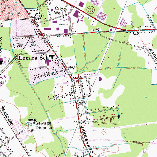 Topographic Map of Eastside Baptist Church, SC