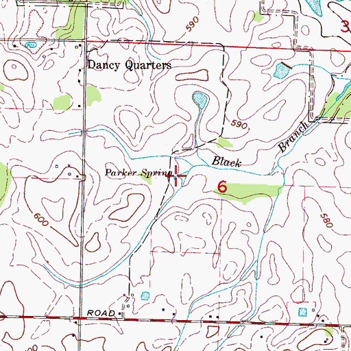 Topographic Map of Parker Spring, AL