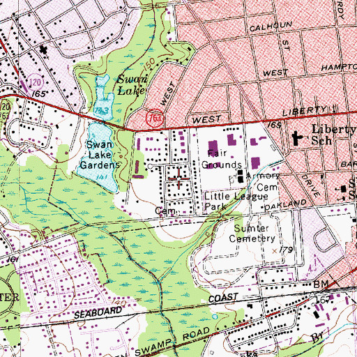 Topographic Map of Flowers Heights, SC