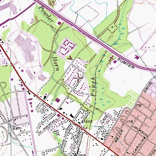 Topographic Map of Folsom Park, SC