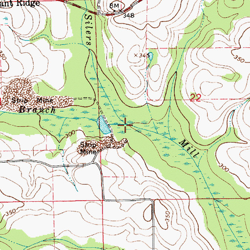 Topographic Map of Parks Branch, AL