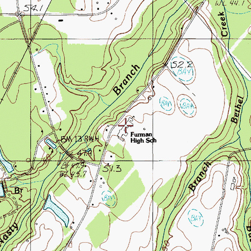 Topographic Map of Furman High School, SC
