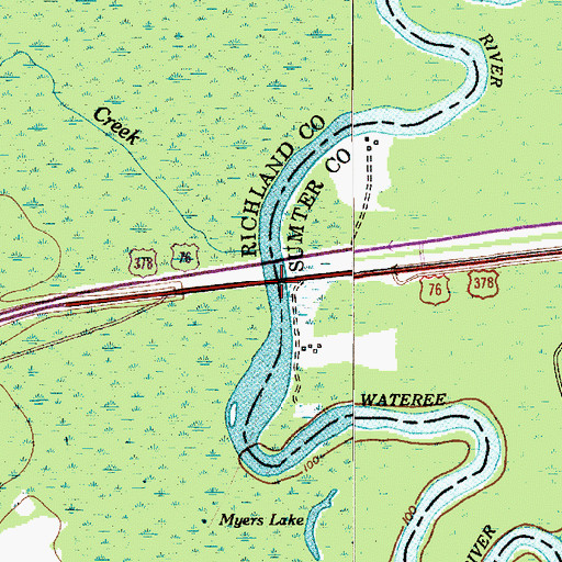 Topographic Map of Garners Ferry (historical), SC