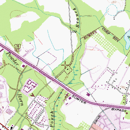 Topographic Map of Gatewood Park, SC