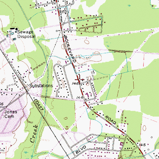 Topographic Map of Green Acres, SC